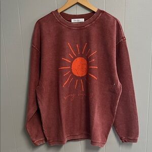 NWOT Moon Ryder Ribbed Textured Sweatshirt Large